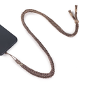 Maxi Braided Phone Strap in Peach Choco Brown .webp